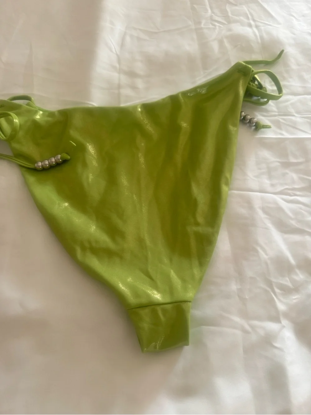PacSun Shimmery Lime Green Tie-Side Bikini Bottom